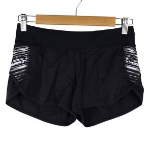 Ivivva By Lululemon Girls Speedy Shorts Black‎ & White Details Size 14